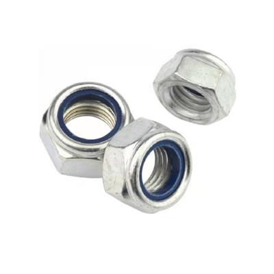 Tuercas de bloqueo de nylon Electro Zinc chapado 